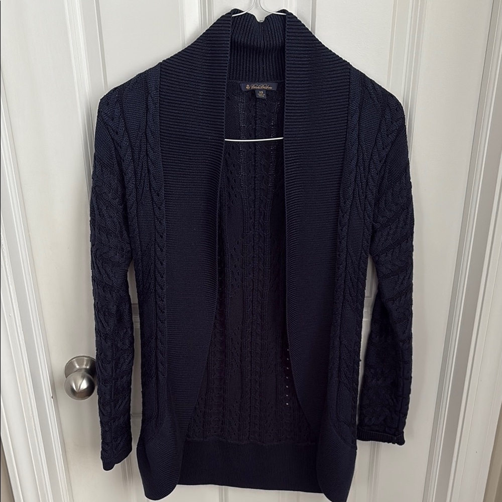 Brooks Brothers Blue Shawl Collar Cardigan
